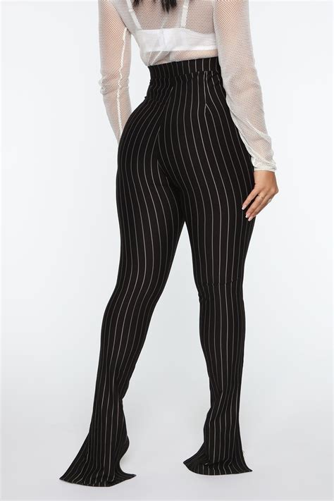 black white pinstripe pants